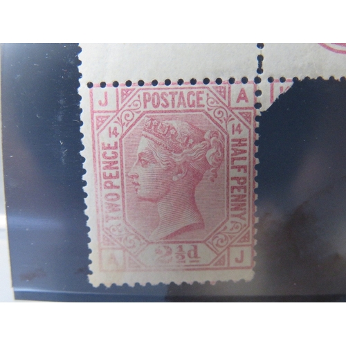 22 - QV MINT 2 1/2D ROSY-MAUVE, plate 14, with marginal plate number 14 and part marginal inscription, li... 