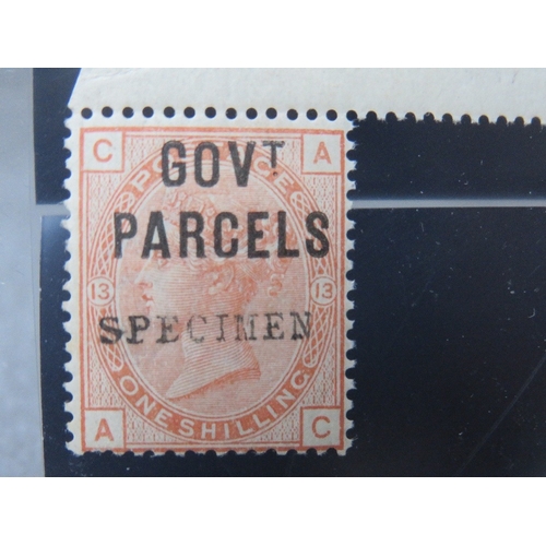 23 - QV MINT 1/ ORANGE, marginal 'SPECIMEN' overprint type 9 with GOVt PARCELS overprint