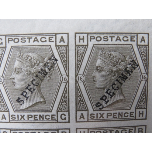 24 - QV U/MINT BLOCK OF 6D GREY 1873-80, plate 16, imperforate marginal