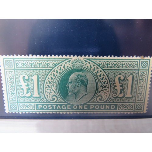 29 - EDWARD VII MINT £1 DEEP GREEN, one perf fault top right