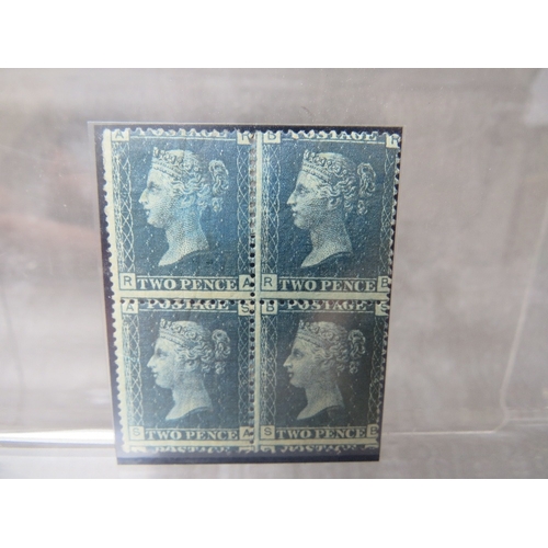 39 - QV MINT BLOCK OF 2D BLUES, hinge remains