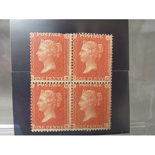 45 - QV MINT BLOCK OF 1D ORANGE BROWN, die 11, small crown perf 14