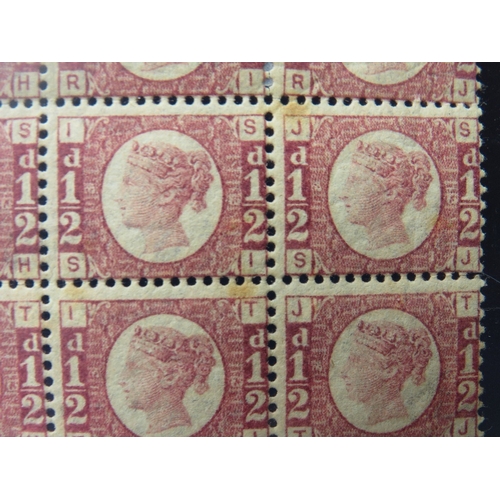 5 - QV NICE MINT BLOCK OF 15 1/2D BANTAMS, plate 13 with marginal inscription, mainly unmounted mint