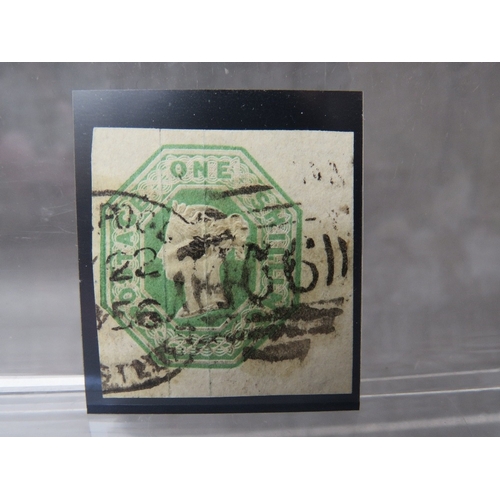 51 - QV SUPERB USED 1/ GREEN, embossed great margins all round, Liverpool '466' cancel and spoon cancella... 