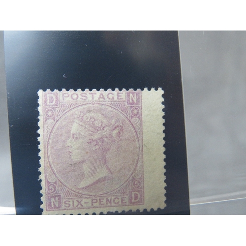 54 - QV MINT 6D LILAC, with hyphen, plate 5, wing margin