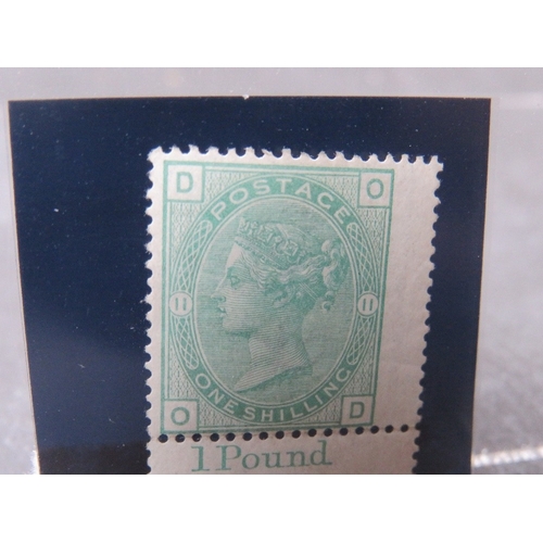 55 - QV U/MINT 1/GREEN, plate 11, with marginal inscription