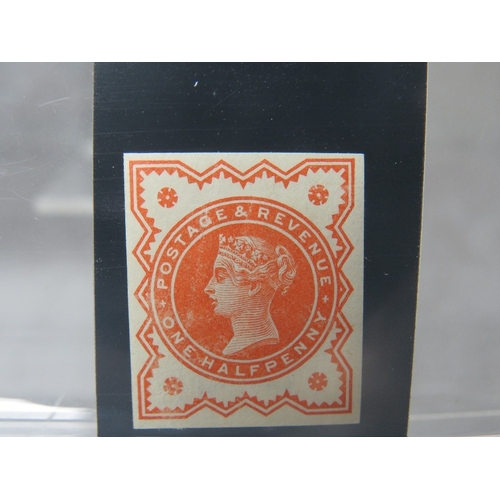 58 - QV MINT 1/2D VERMILLION, imperforate