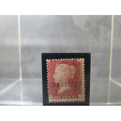 86 - QV MINT 1D RED PLATE 146, 'SPECIMEN' overprint