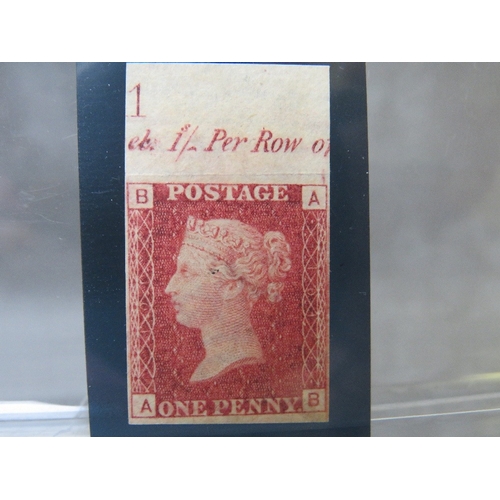 88 - QV MINT 1D RED, imprimatur, plate 101, marginal inscription