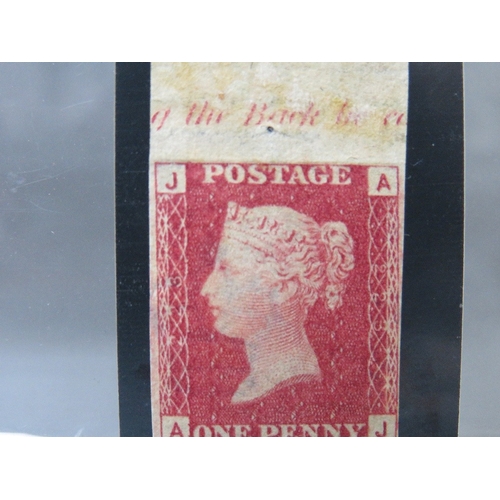 90 - QV MINT 1D RED, imprimatur, plate 223, marginal inscription