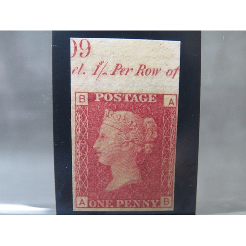 93 - QV MINT 1D RED, imprimatur, plate 176, marginal inscription