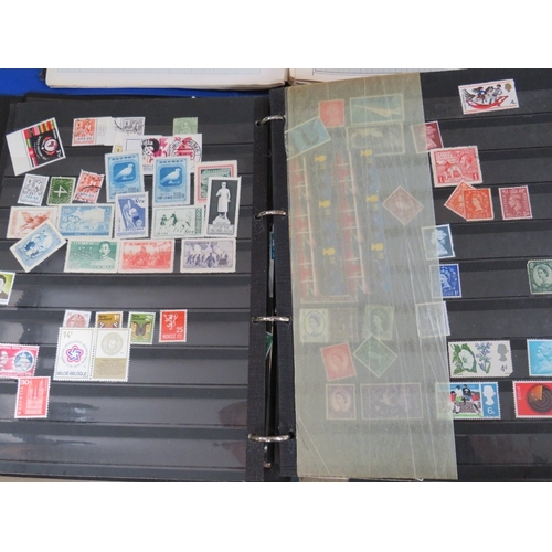 162 - EIGHT STAMP ALBUMS / STOCK BOOKS CONTAINING WORLD / COMMONWEALTH / BRITISH STAMPS, including example... 