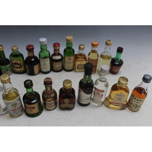 246 - THIRTY ONE ASORTED MINIATURES TO INCLDUE GLENMORANGIE 10 YEARS OLD, various condition and levels