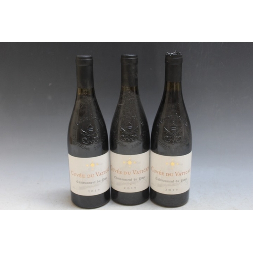 250 - THREE BOTTLES OF CUVEE DU VATICAN CHATEAUNEUF DU PAPE 2019