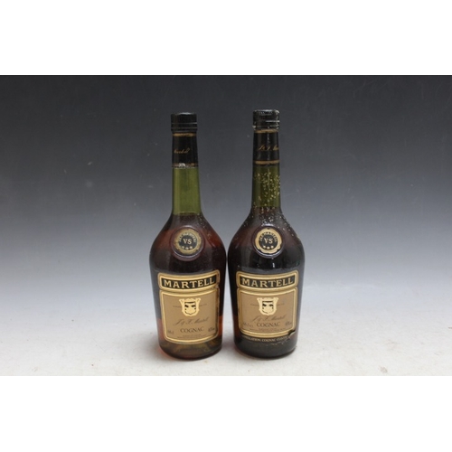 255 - TWO VINTAGE BOTTLES OF MARTELL 3 STAR V.S. COGNAC