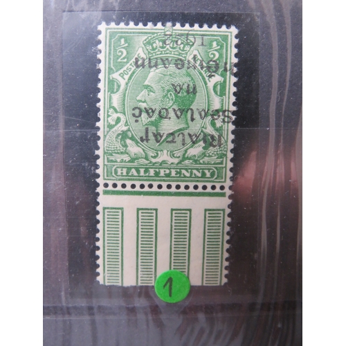 179 - A SHEET OF FIVE IRISH OVERPRINTED STAMPS, comprising  a lightly mounted strip of four  SG68a 1923  C... 