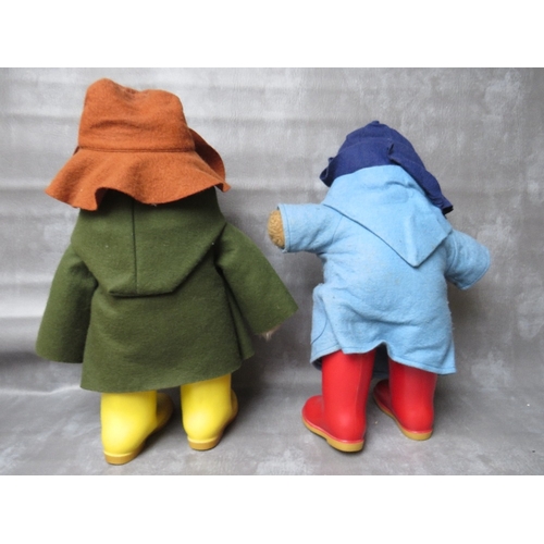 367 - A VINTAGE GABRIELLE DESIGNS PADDINGTON BEAR, green jacket with brown hat and yellow Dunlop wellies, ... 