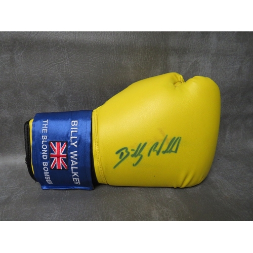 320 - THREE SIGNED BOXING GLOVES, to include Ricky Hatton, John H Stracey and Billy Walker