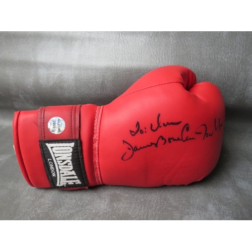 326 - FOUR SIGNED BOXING GLOVES, to include Tim Witherspoon, James Bonecrusher Smith, Mike Tyson and Danny... 