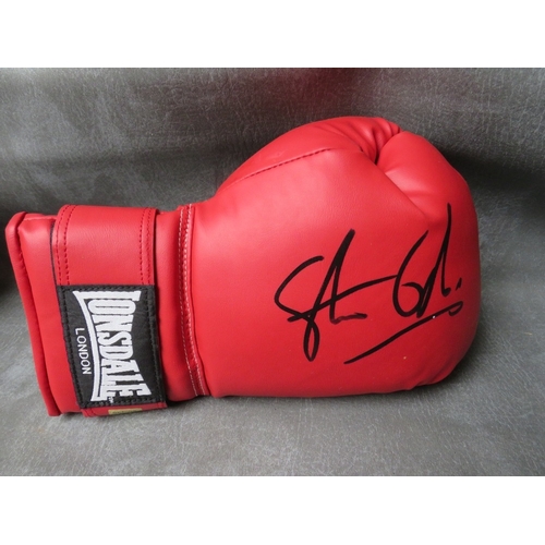 328 - SEVEN SIGNED BOXING GLOVES, to include Rubin Hurricane Carter, Shaun Walton etc