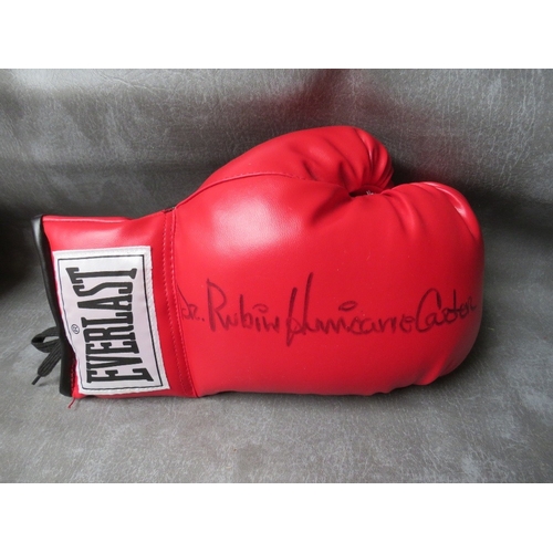 328 - SEVEN SIGNED BOXING GLOVES, to include Rubin Hurricane Carter, Shaun Walton etc