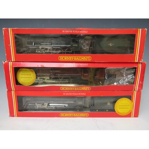 417 - THREE BOXED HORNBY 00 GAUGE TRAINS, to include British Rail 44932 4-6-0, Britannia Class British Rai... 