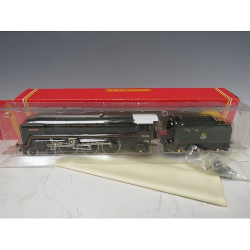 417 - THREE BOXED HORNBY 00 GAUGE TRAINS, to include British Rail 44932 4-6-0, Britannia Class British Rai... 