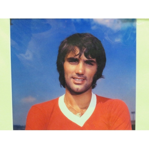 314 - A GEORGE BEST PICTURE WITH AUTOGRAPHED DENIM, dated 1994, with certificate of authenticity