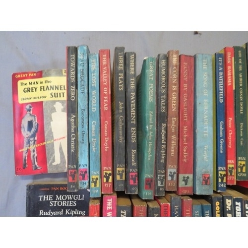 186 - TWO TRAYS OF VINTAGE PAN PAPERBACK BOOKS (116)