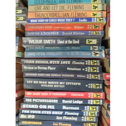 186 - TWO TRAYS OF VINTAGE PAN PAPERBACK BOOKS (116)