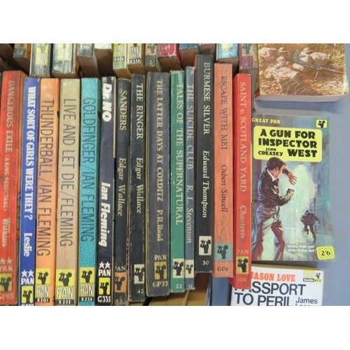 186 - TWO TRAYS OF VINTAGE PAN PAPERBACK BOOKS (116)