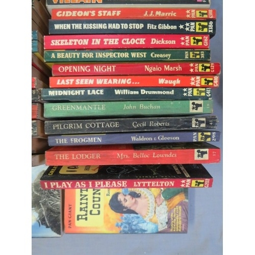 186 - TWO TRAYS OF VINTAGE PAN PAPERBACK BOOKS (116)