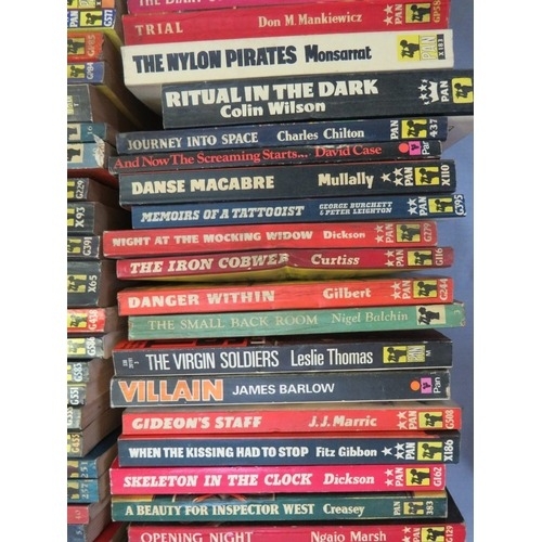 186 - TWO TRAYS OF VINTAGE PAN PAPERBACK BOOKS (116)