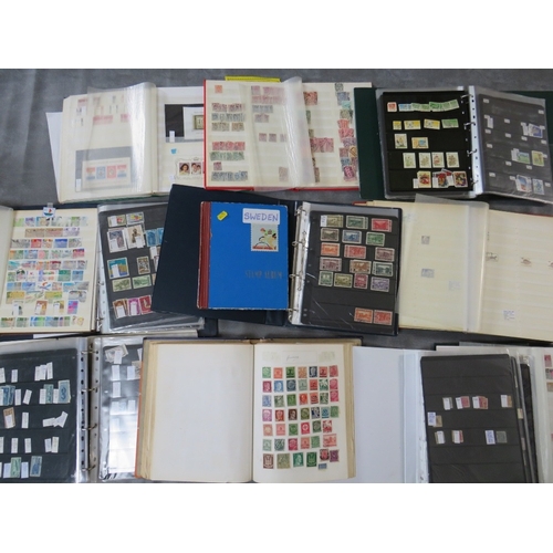 168 - TWELVE STAMP ALBUMS / STOCKBOOKS, containing Sweden, Belgium, Russia, Luxembourg stamps etc.