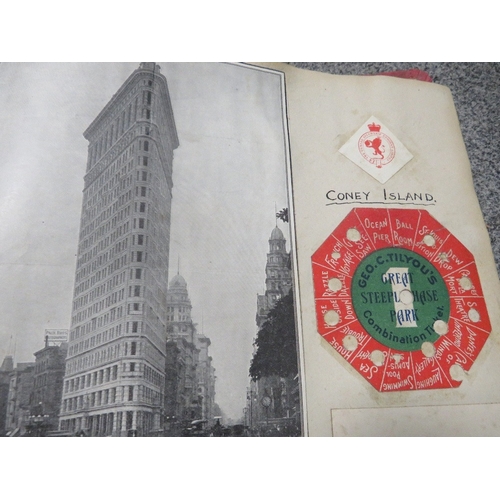 203 - AN EDWARDIAN TRAVEL SCRAP BOOK, mostly Canada and The United States, includes a Coney island 'GEO.C.... 