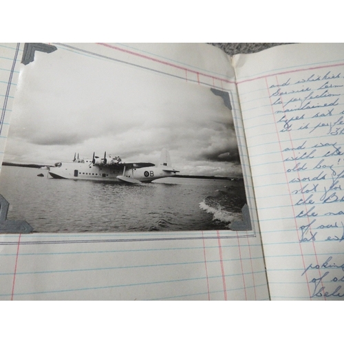 204 - A 1945-46 HANDWRITTEN FAR EAST MILITARY TRAVEL DIARY, with photographs and two Japanese occupation $... 