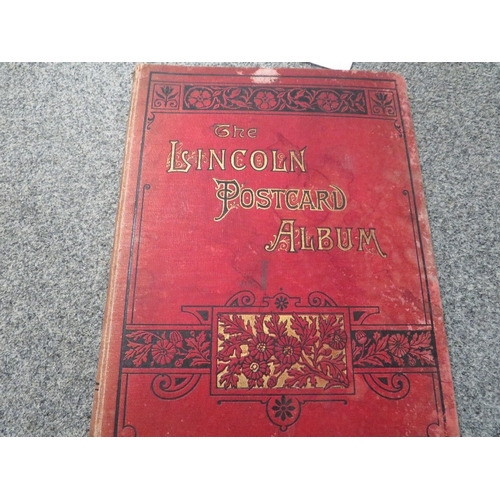 214 - A LATE 19TH CENTURY LINCOLN POSTCARD ALBUM AND CONTENTS, containing a collection of world pre-paid p... 