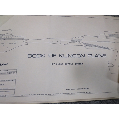 344 - A BOOK OF STAR TREK KLINGON BATTLE CRUISER PLANS, five sheets in total, D& Class drawn by MichaeL Mc... 