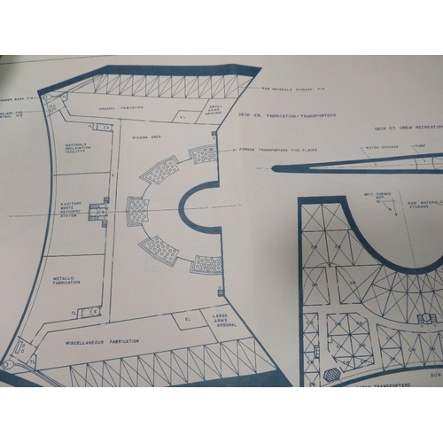 344 - A BOOK OF STAR TREK KLINGON BATTLE CRUISER PLANS, five sheets in total, D& Class drawn by MichaeL Mc... 