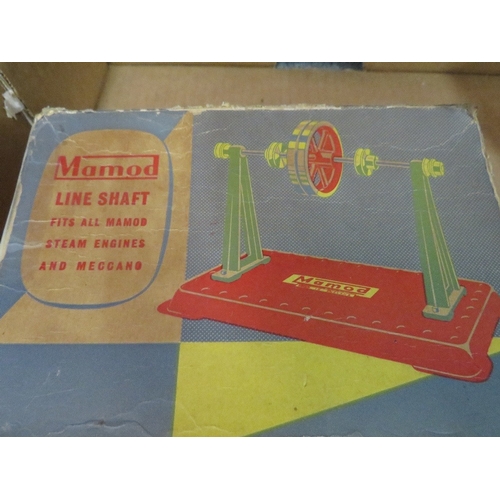 378 - A SELECTION OF SIX BOXED STEAM RELATED ITEMS, to include Mamod line shaft, Mamod power press, Mamod ... 