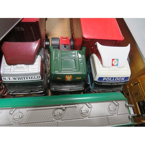 463 - ELEVEN UNBOXED 1:50 SCALE CORGI ARTICULATED LORRIES WITH TRAILERS / TANKERS, to include BP and Esso ... 