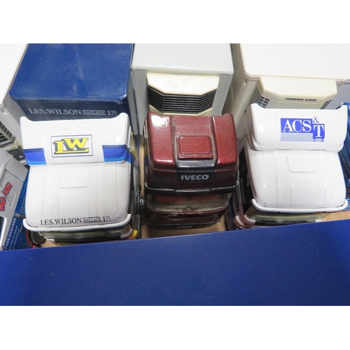 465 - NINE UNBOXED MIXED MAKE 1:50 SCALE ARTICULATED LORRIES AND TRAILERS, to include Tekno, Corgi etc