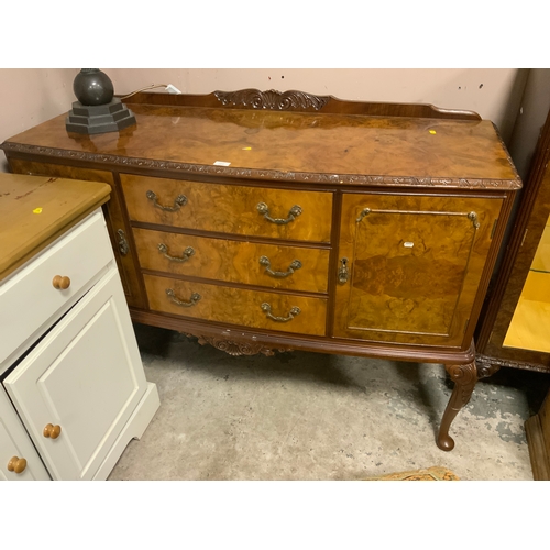 722 - 20th century walnut veneer bow front sideboard