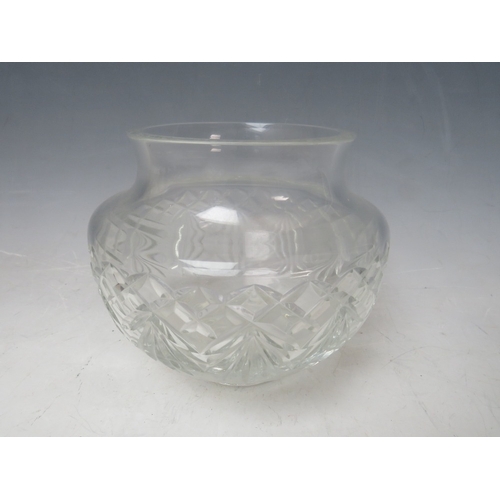 318 - A WATERFORD CRYSTAL DECANTER, H 26 cm, together with a Waterford crystal squat vase (2)