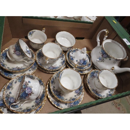 106 - A TRAY OF ROYAL ALBERT MOONLIGHT ROSE