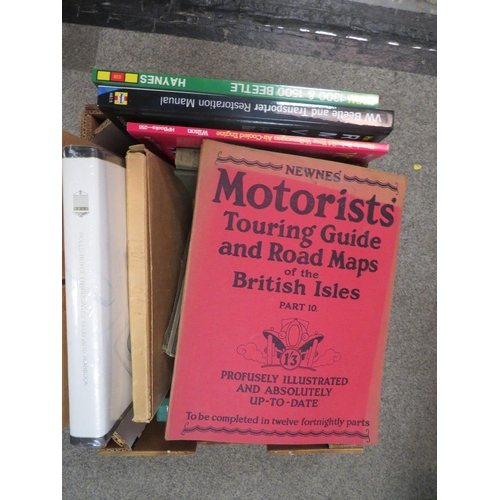 121 - A SMALL TRAY OF MOTORING AND AVIATION RELATED BOOKS