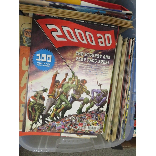 146 - A LARGE QUANTITY OF COMICS AND MAGAZINES ETC TO INCLUDE 2000AD JUDGE DREDD