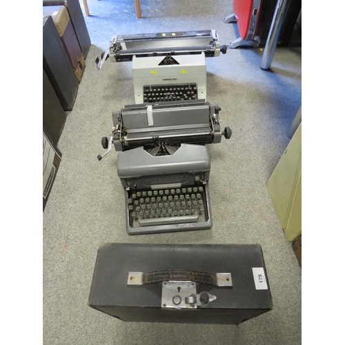 179 - THREE ASSORTED VINTAGE TYPEWRITERS- A/F