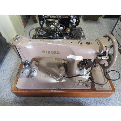 181 - FOUR ASSORTED VINTAGE SEWING MACHINES - A/F