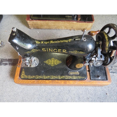 181 - FOUR ASSORTED VINTAGE SEWING MACHINES - A/F